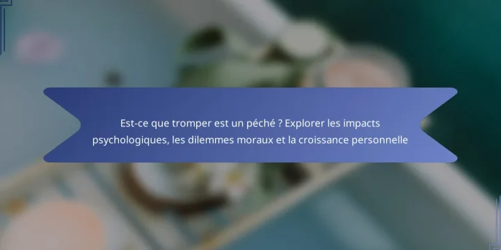 Est-ce que tromper est un péché ? Explorer les impacts psychologiques, les dilemmes moraux et la croissance personnelle